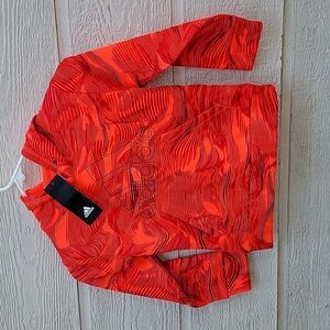 Adidas sweater boy's size 4 color red orange